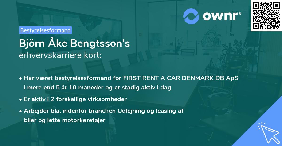 Björn Åke Bengtsson's erhvervskarriere kort