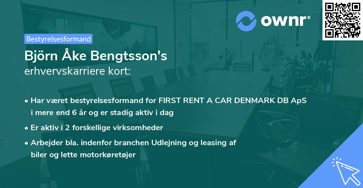 Björn Åke Bengtsson's erhvervskarriere kort