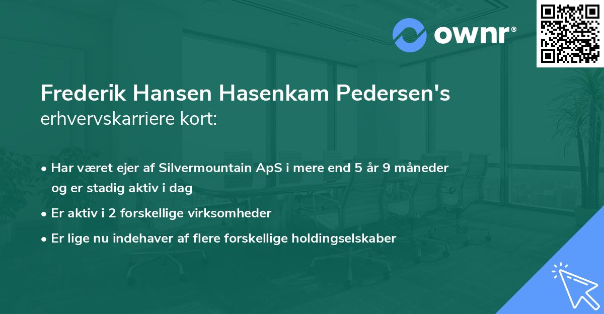 Frederik Hansen Hasenkam Pedersen's erhvervskarriere kort