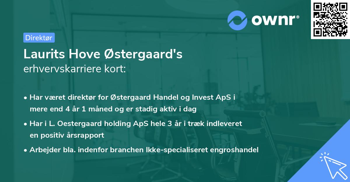 Laurits Hove Østergaard's erhvervskarriere kort
