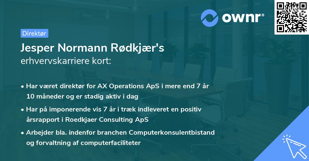 Jesper Normann Rødkjær's erhvervskarriere kort