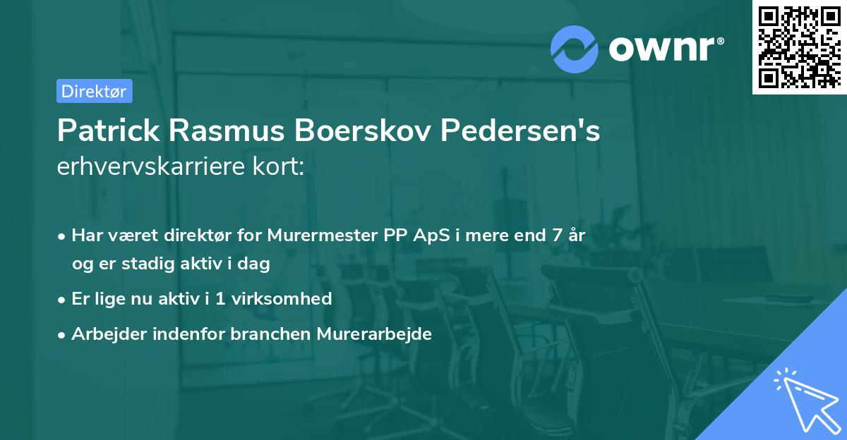 Patrick Rasmus Boerskov Pedersen's erhvervskarriere kort