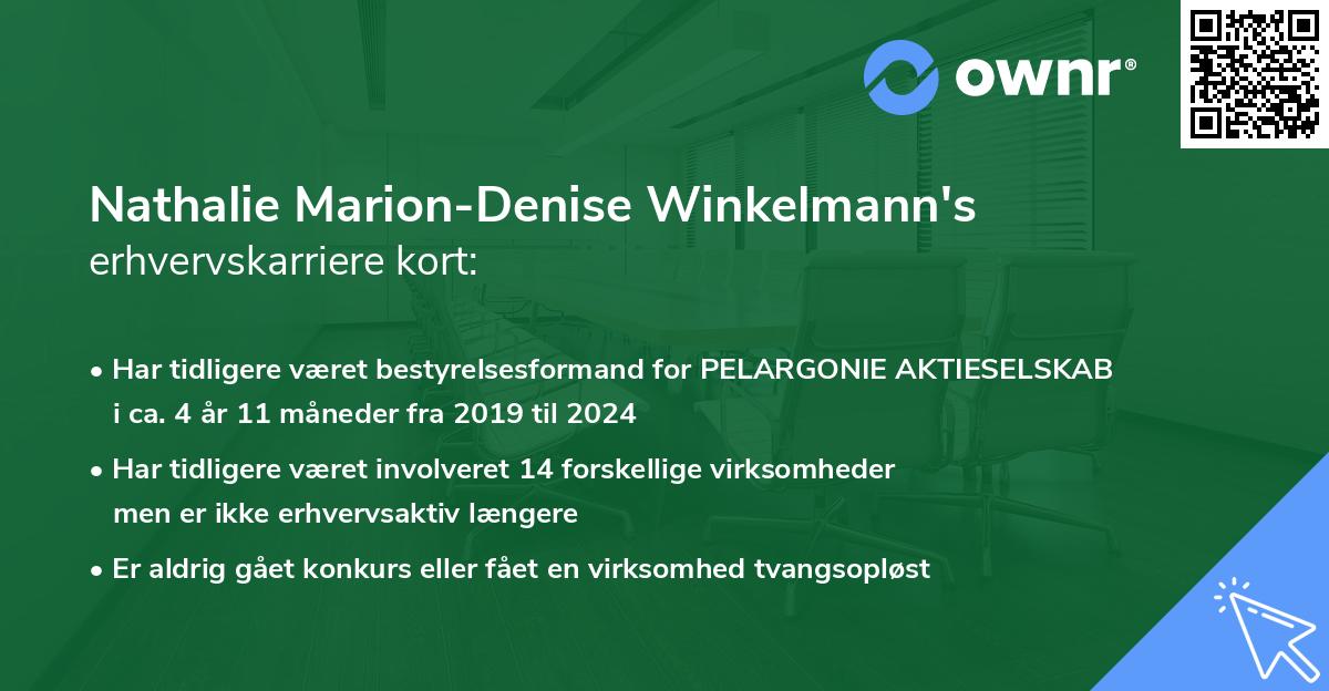 Nathalie Marion-Denise Winkelmann's erhvervskarriere kort