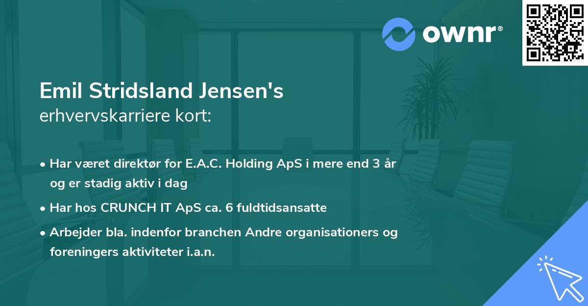 Emil Stridsland Jensen's erhvervskarriere kort