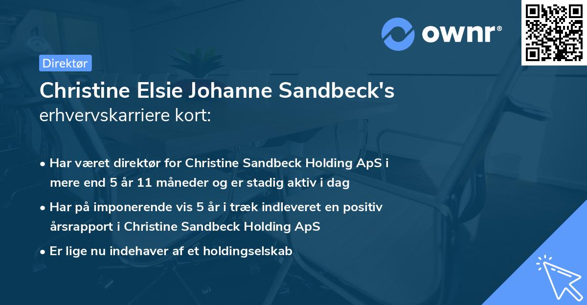 Christine Elsie Johanne Sandbeck's erhvervskarriere kort