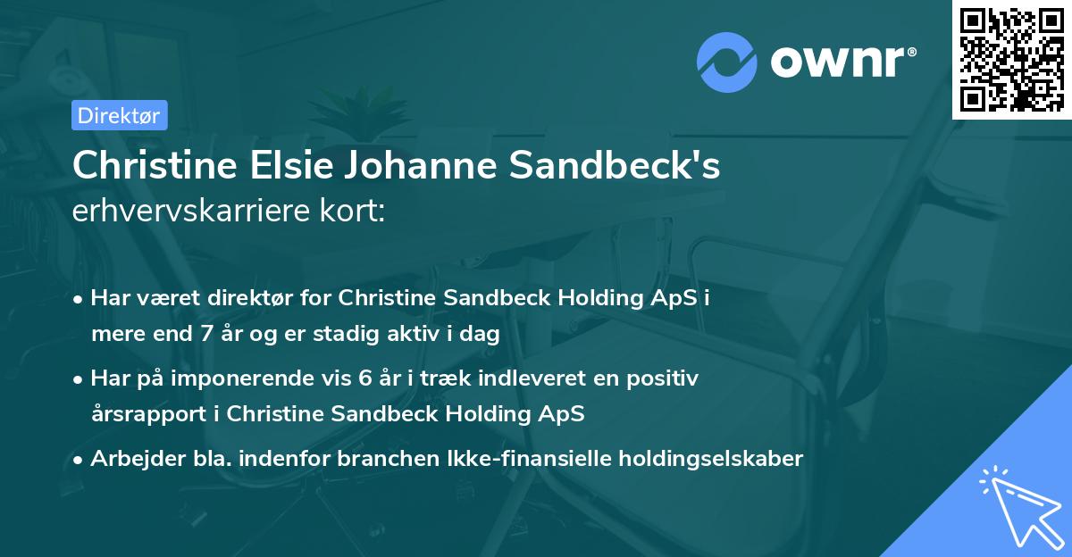 Christine Elsie Johanne Sandbeck's erhvervskarriere kort