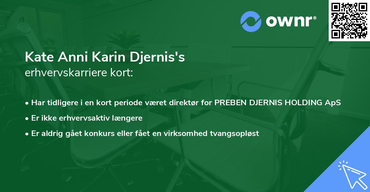 Kate Anni Karin Djernis's erhvervskarriere kort