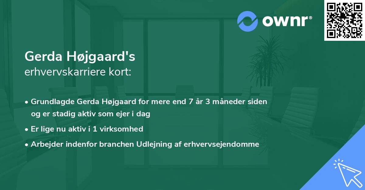 Gerda Højgaard's erhvervskarriere kort