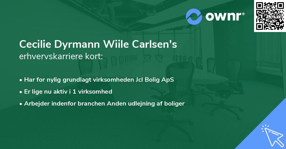 Cecilie Dyrmann Wiile Carlsen's erhvervskarriere kort