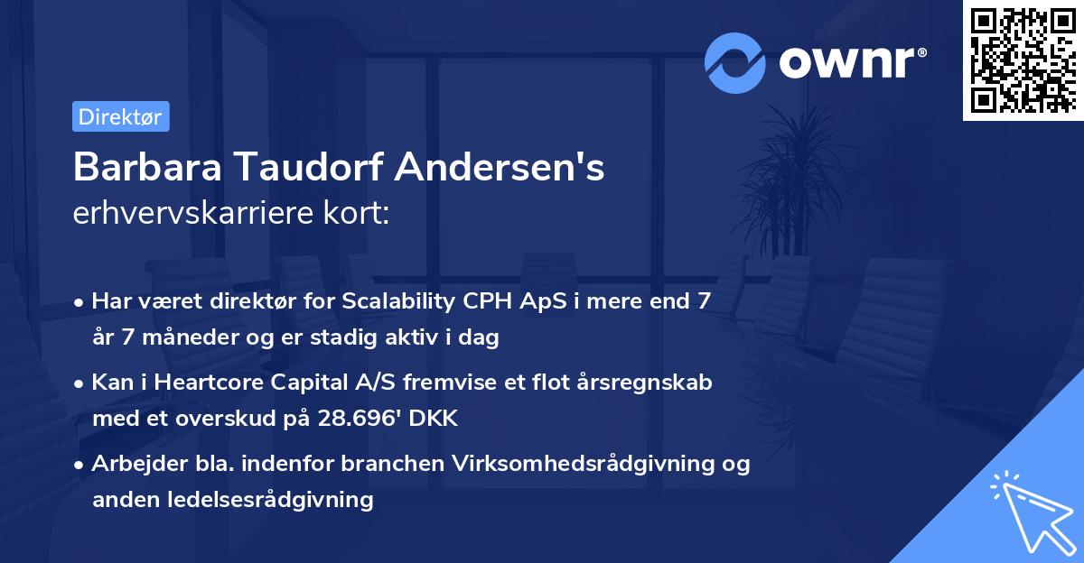 Barbara Taudorf Andersen's erhvervskarriere kort