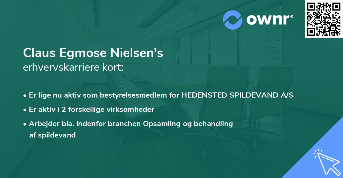 Claus Egmose Nielsen's erhvervskarriere kort
