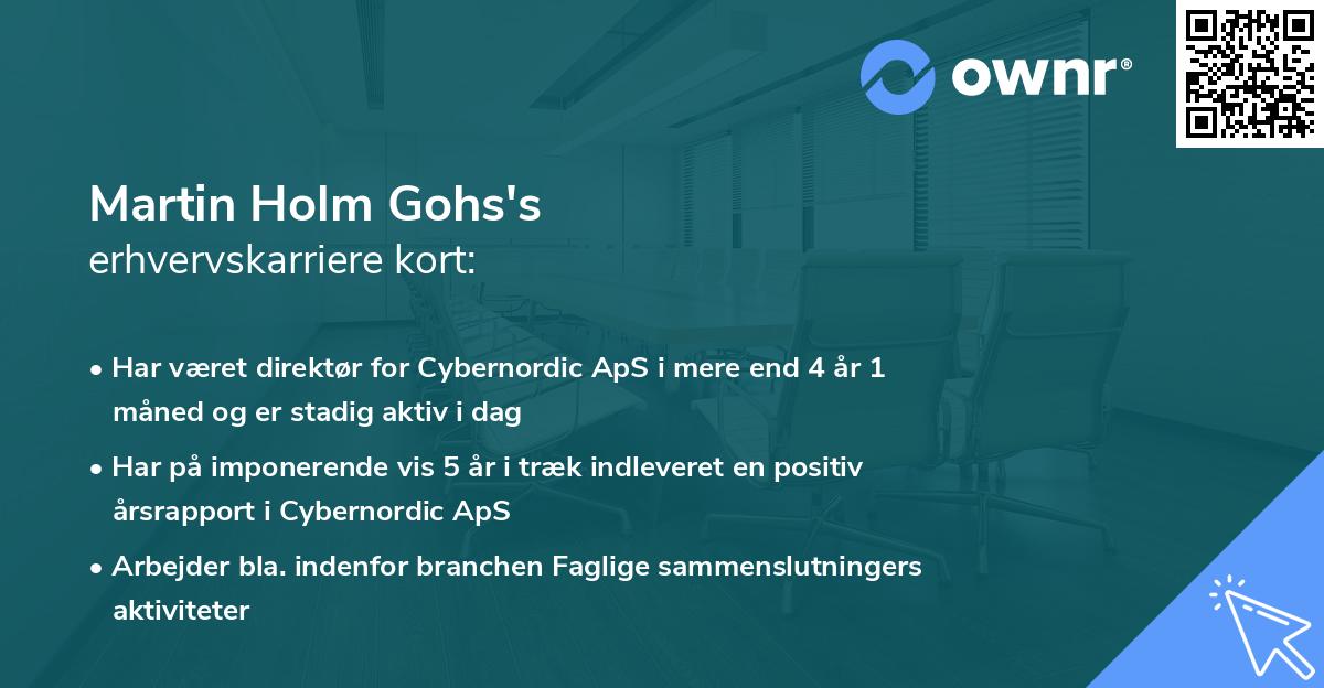 Martin Holm Gohs's erhvervskarriere kort