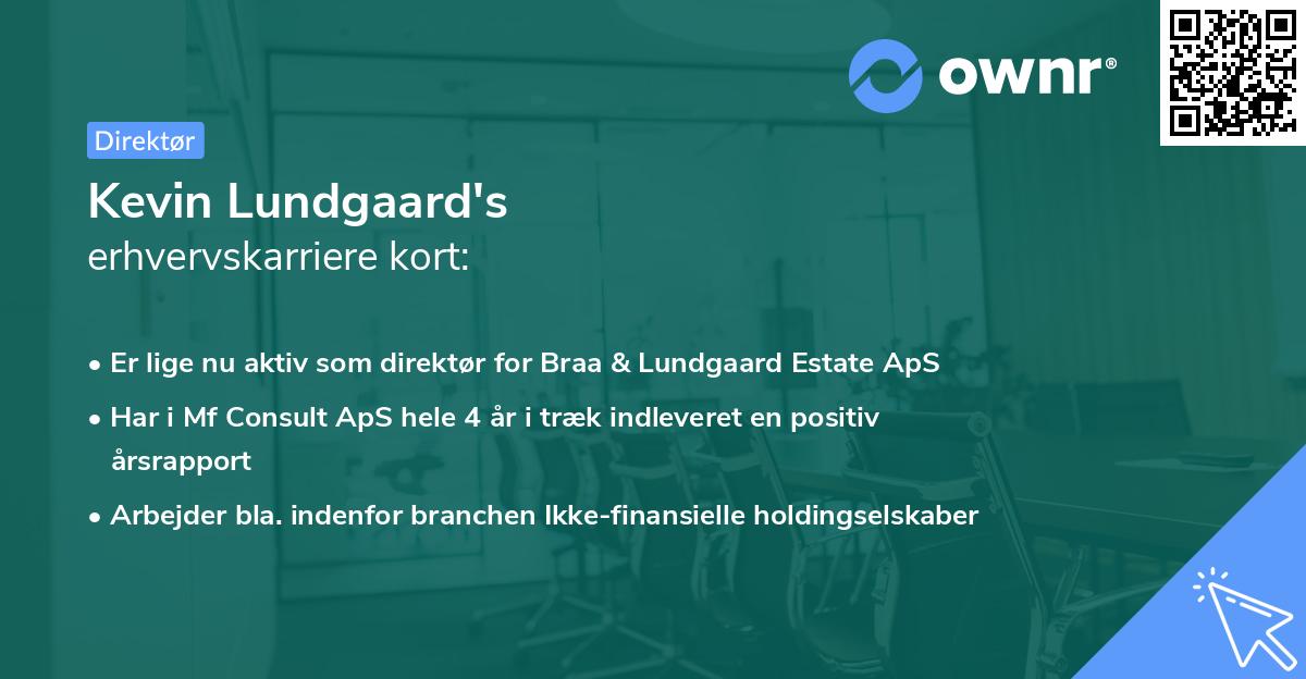 Kevin Lundgaard's erhvervskarriere kort