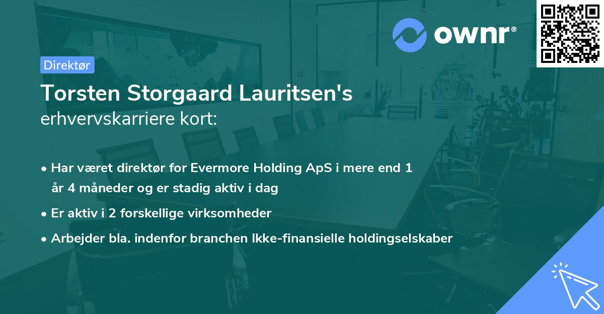Torsten Storgaard Lauritsen's erhvervskarriere kort