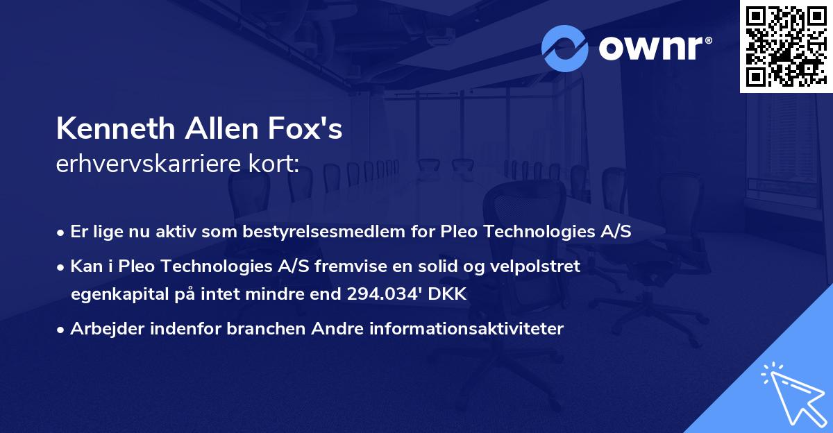 Kenneth Allen Fox's erhvervskarriere kort