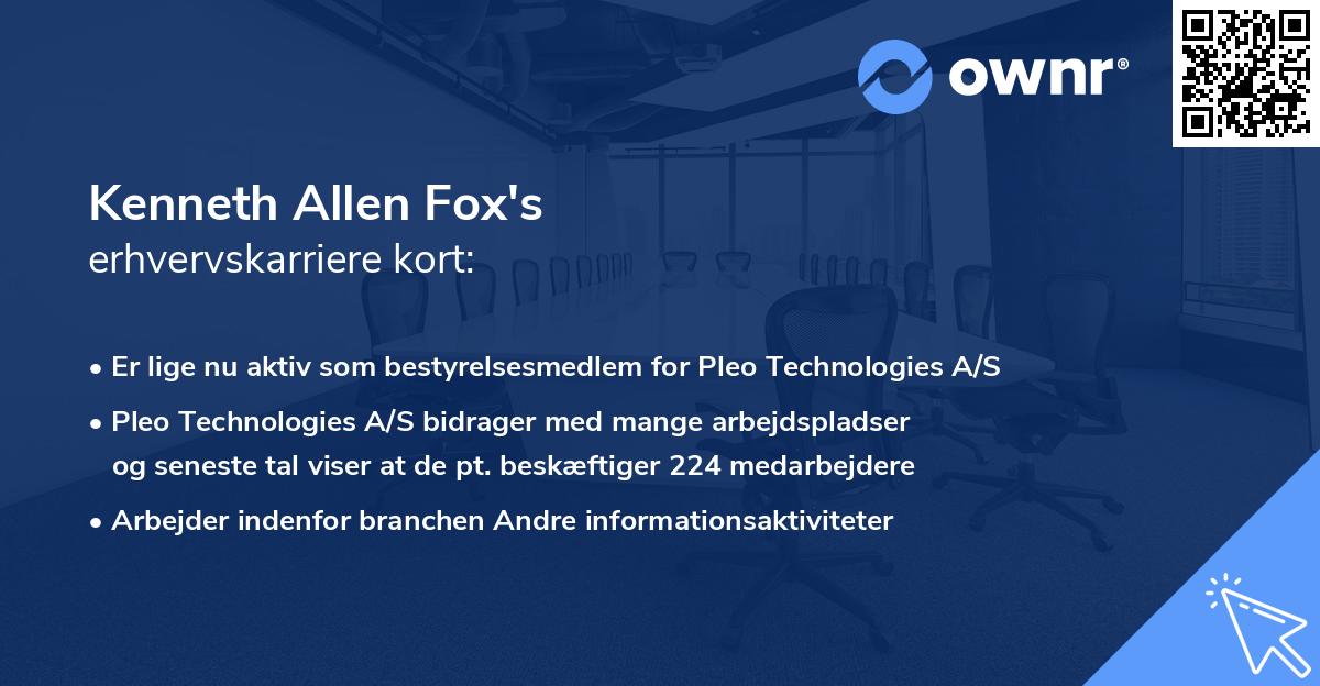 Kenneth Allen Fox's erhvervskarriere kort