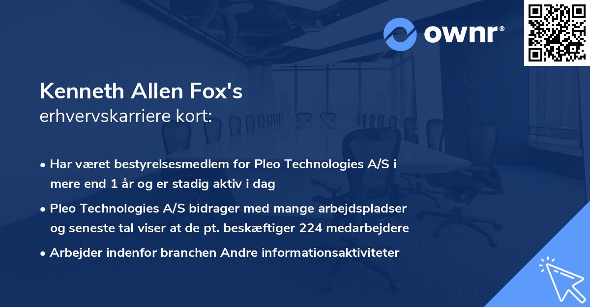 Kenneth Allen Fox's erhvervskarriere kort