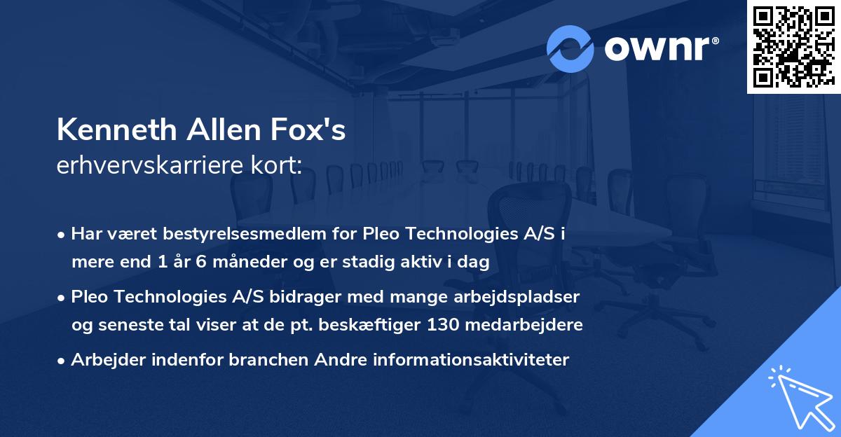 Kenneth Allen Fox's erhvervskarriere kort