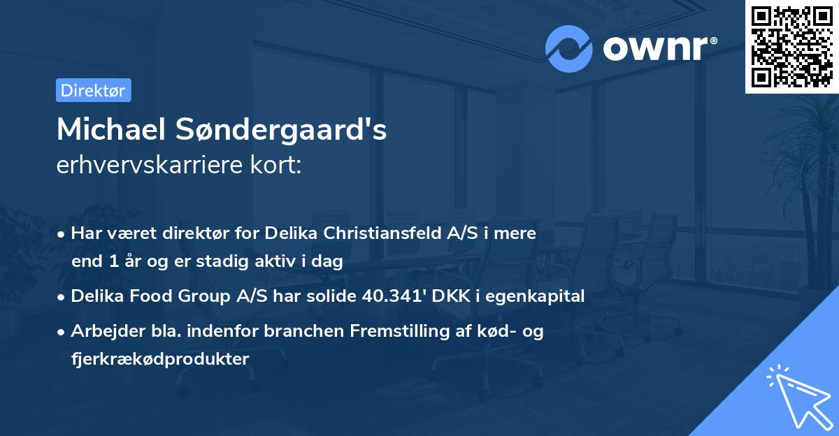 Michael Søndergaard's erhvervskarriere kort