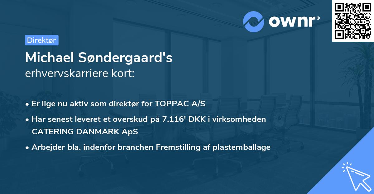 Michael Søndergaard's erhvervskarriere kort