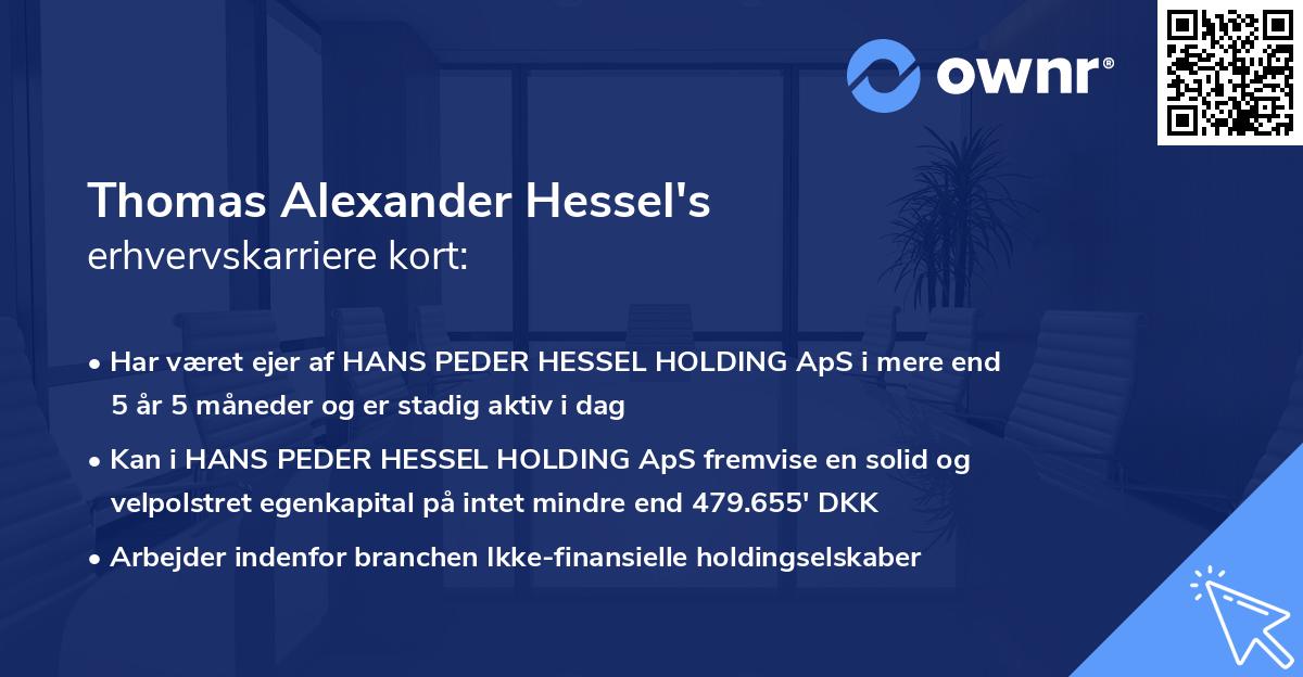 Thomas Alexander Hessel's erhvervskarriere kort