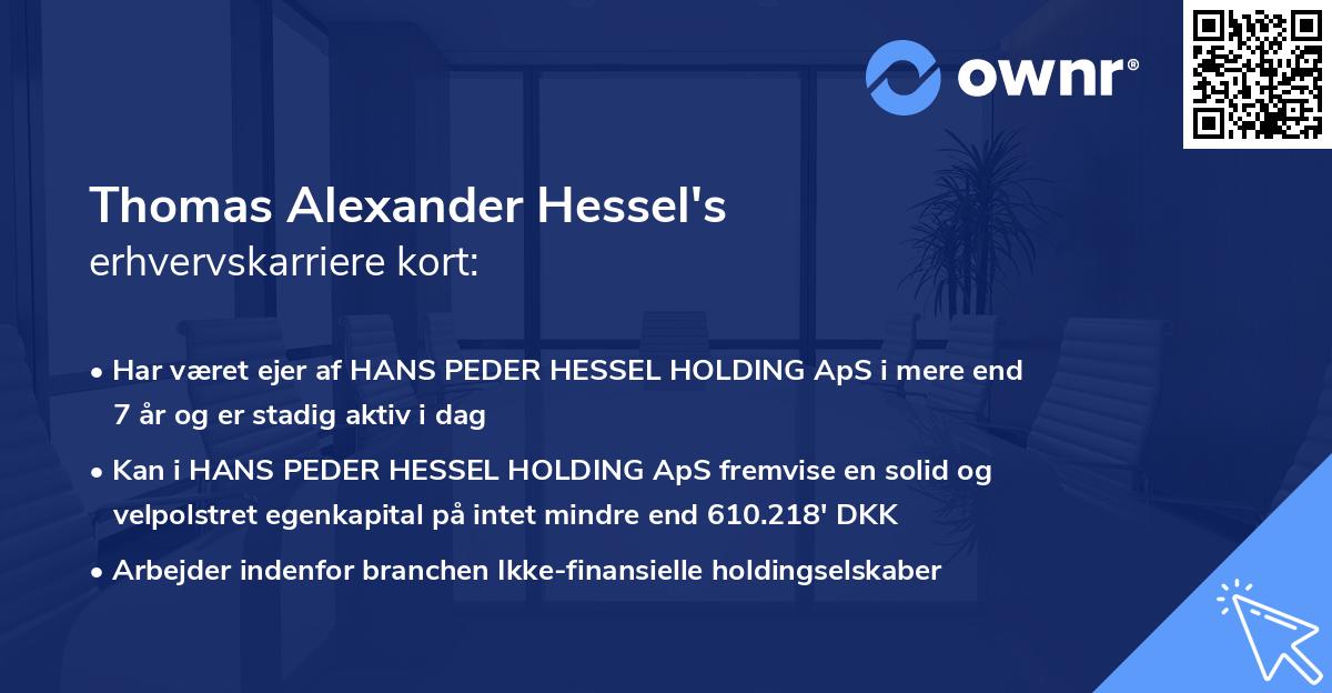Thomas Alexander Hessel's erhvervskarriere kort