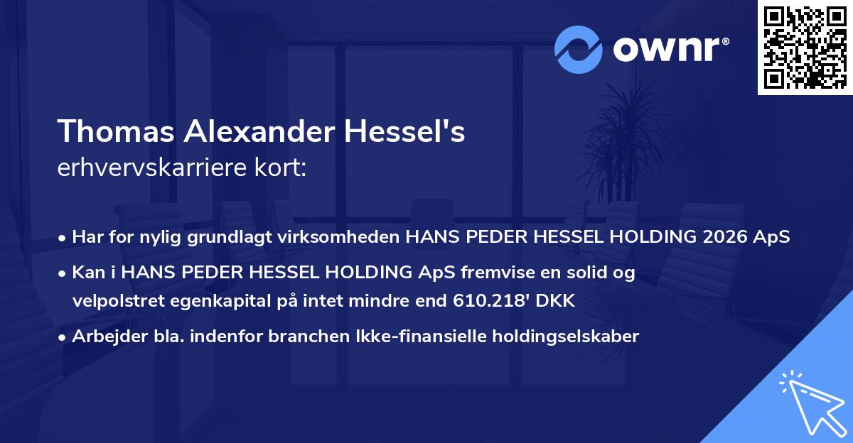 Thomas Alexander Hessel's erhvervskarriere kort