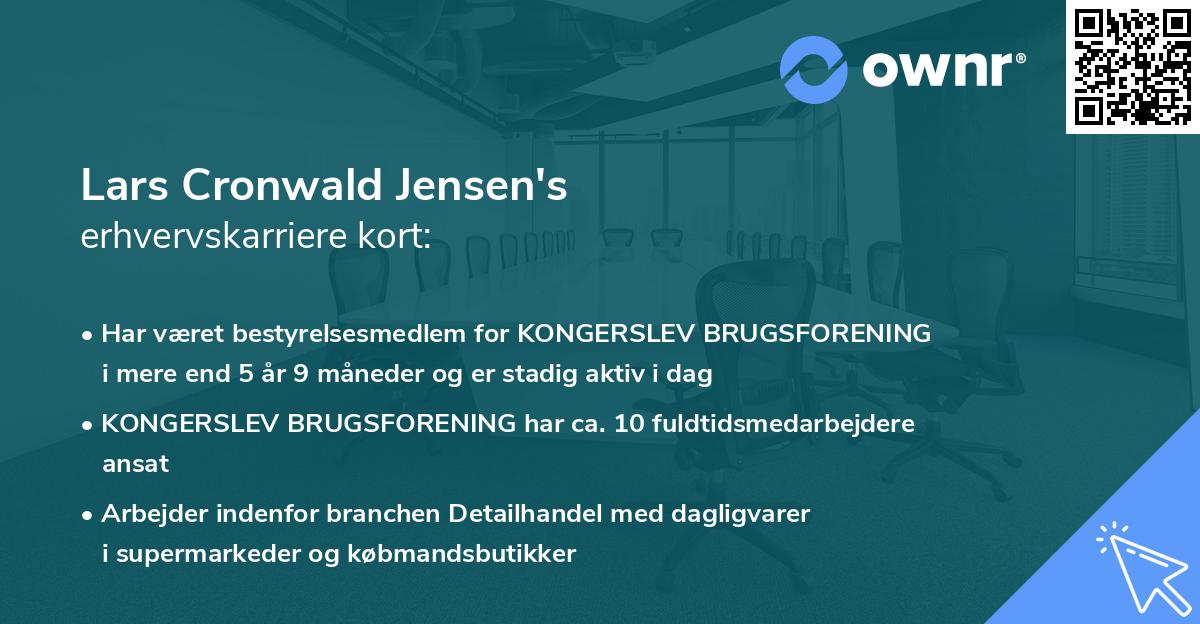 Lars Cronwald Jensen's erhvervskarriere kort