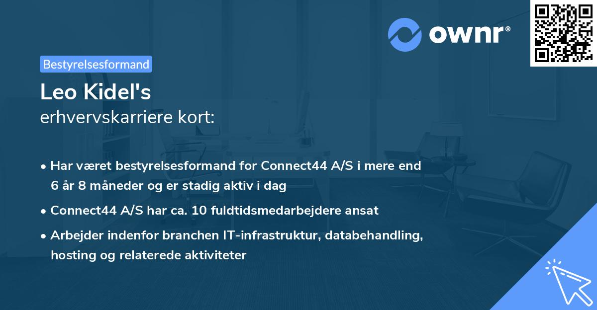 Leo Kidel's erhvervskarriere kort