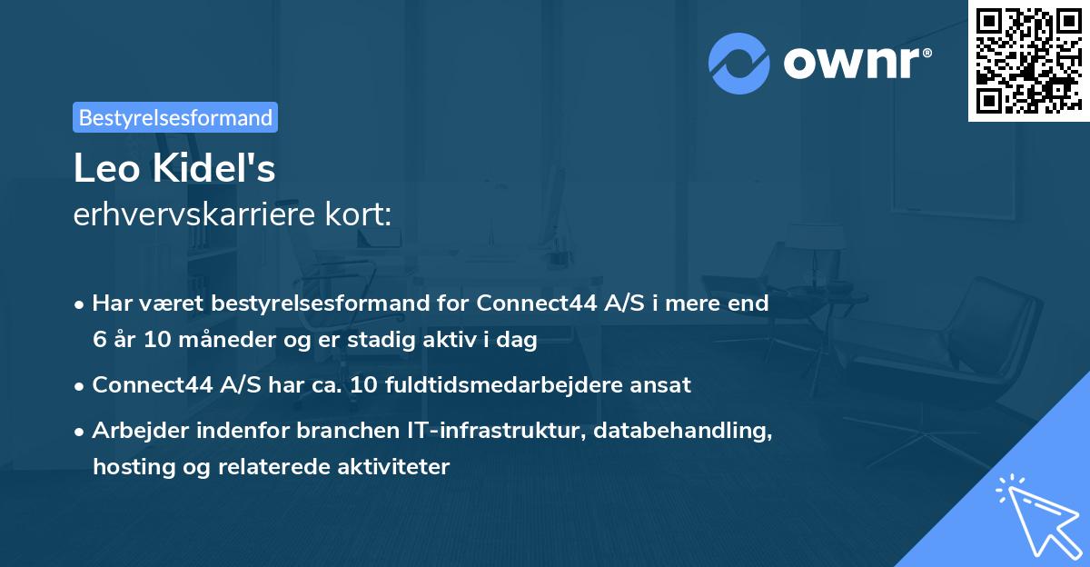 Leo Kidel's erhvervskarriere kort