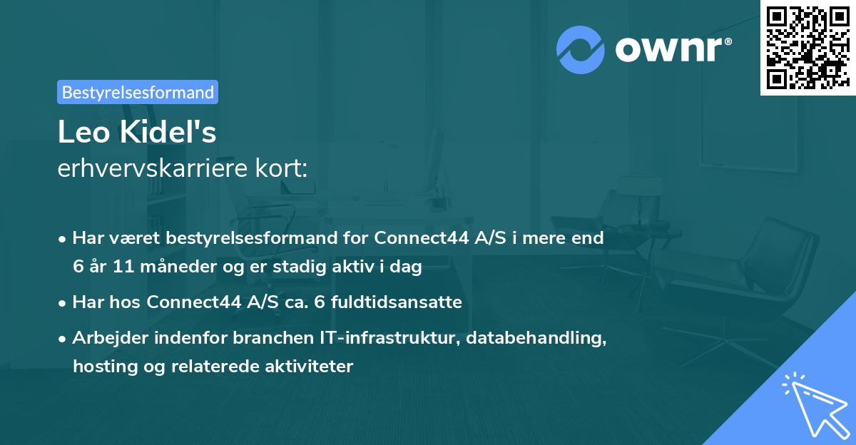 Leo Kidel's erhvervskarriere kort