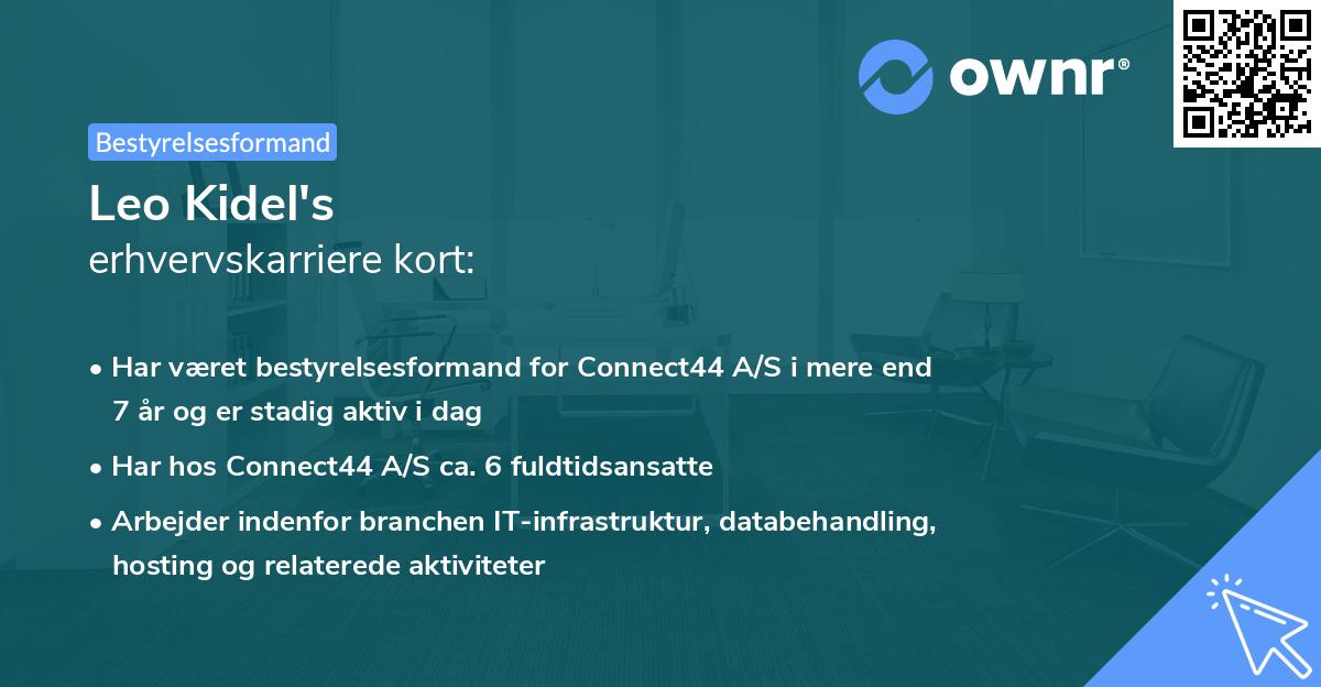 Leo Kidel's erhvervskarriere kort