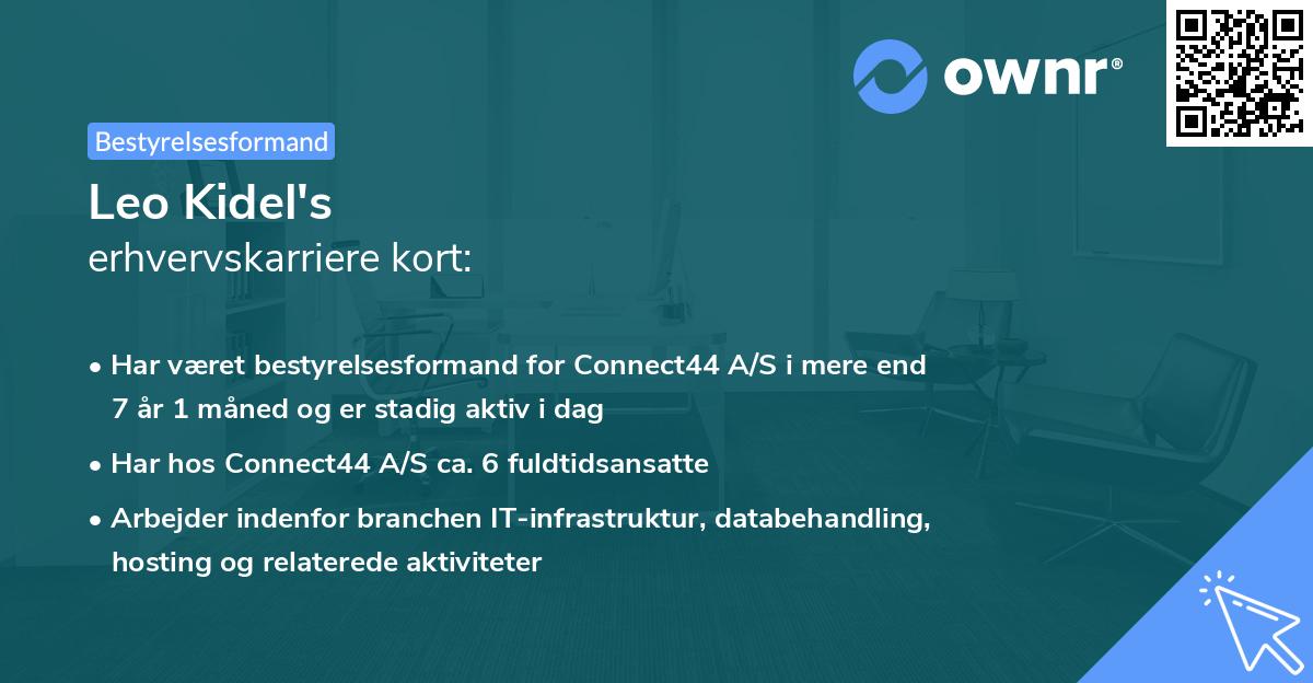 Leo Kidel's erhvervskarriere kort