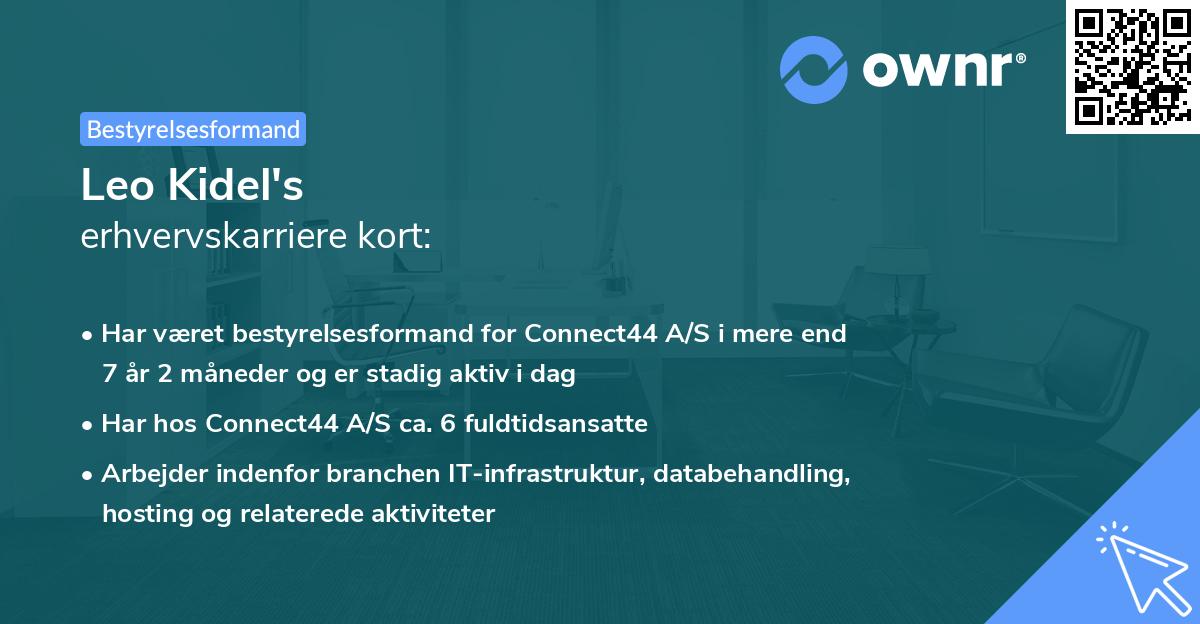 Leo Kidel's erhvervskarriere kort