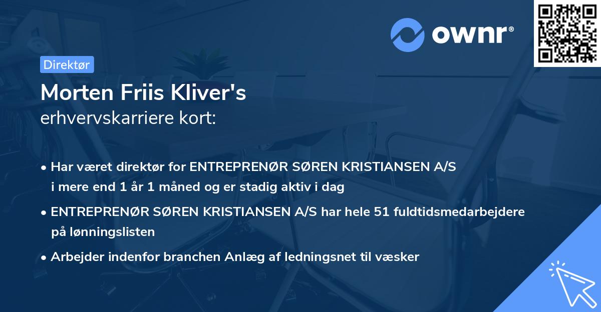 Morten Friis Kliver's erhvervskarriere kort