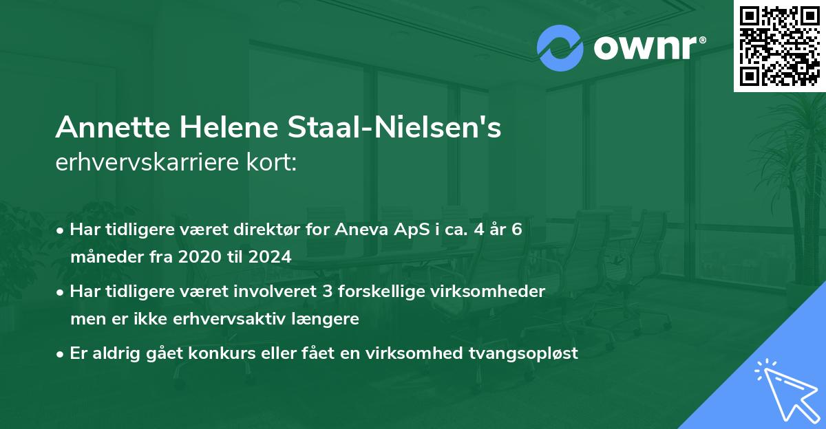 Annette Helene Staal-Nielsen's erhvervskarriere kort
