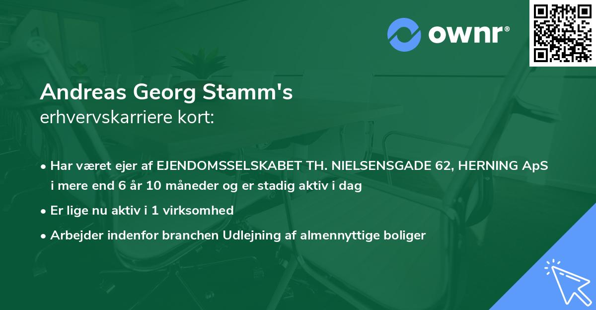 Andreas Georg Stamm's erhvervskarriere kort