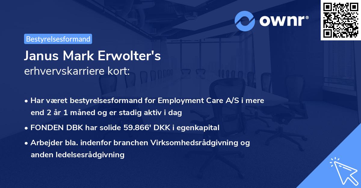 Janus Mark Erwolter's erhvervskarriere kort