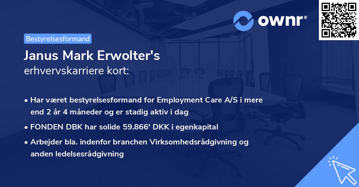 Janus Mark Erwolter's erhvervskarriere kort