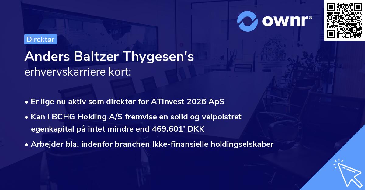 Anders Baltzer Thygesen's erhvervskarriere kort