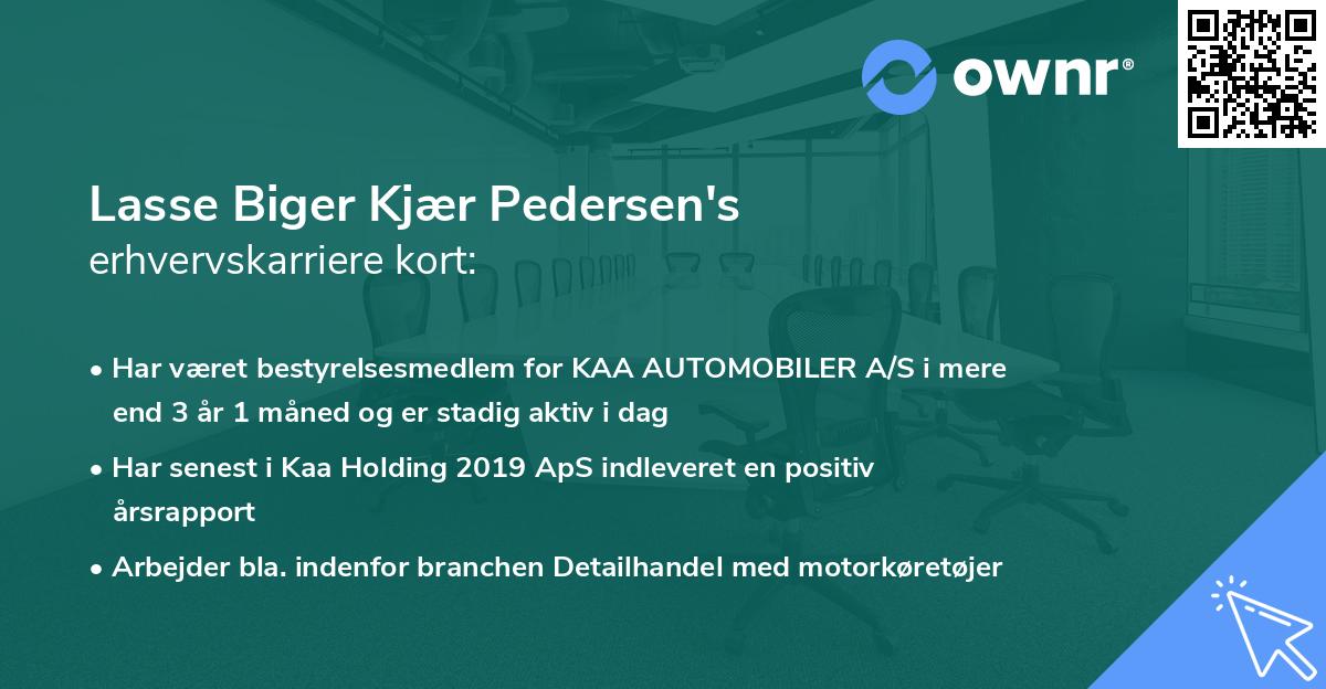 Lasse Biger Kjær Pedersen's erhvervskarriere kort