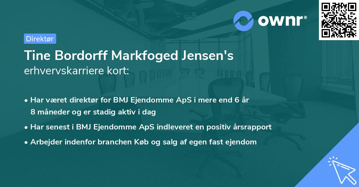 Tine Bordorff Markfoged Jensen's erhvervskarriere kort