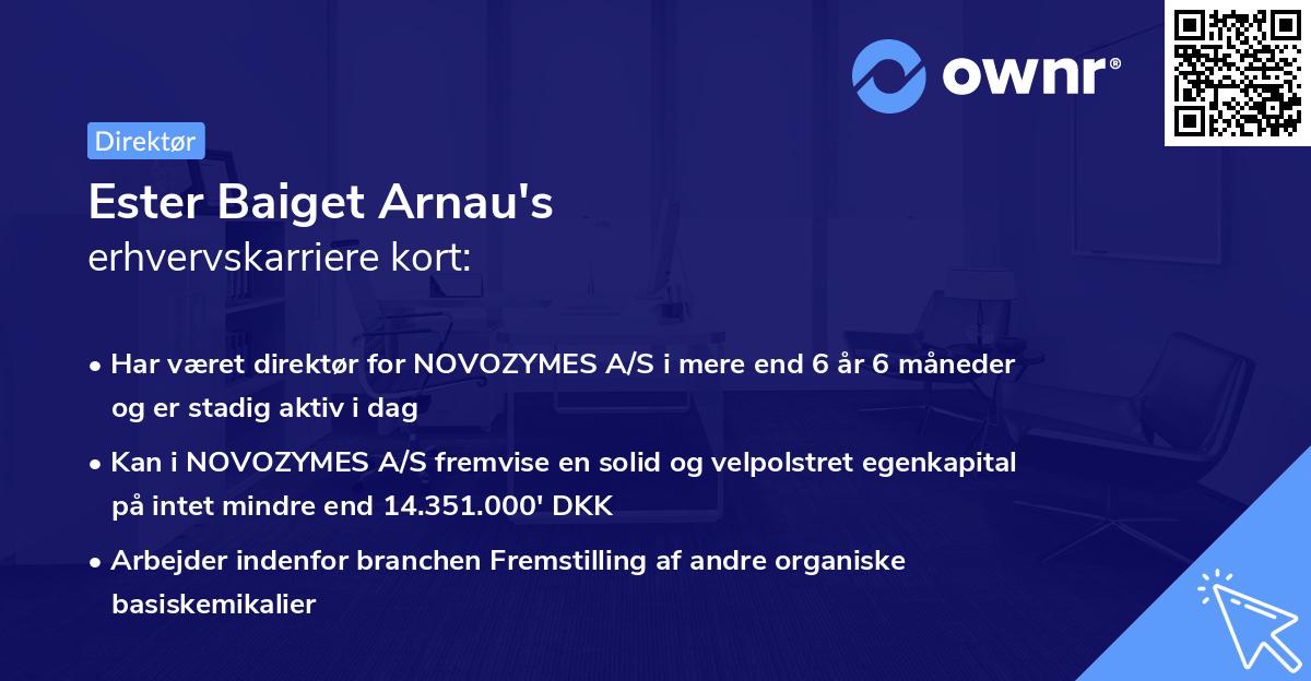 Ester Baiget Arnau's erhvervskarriere kort