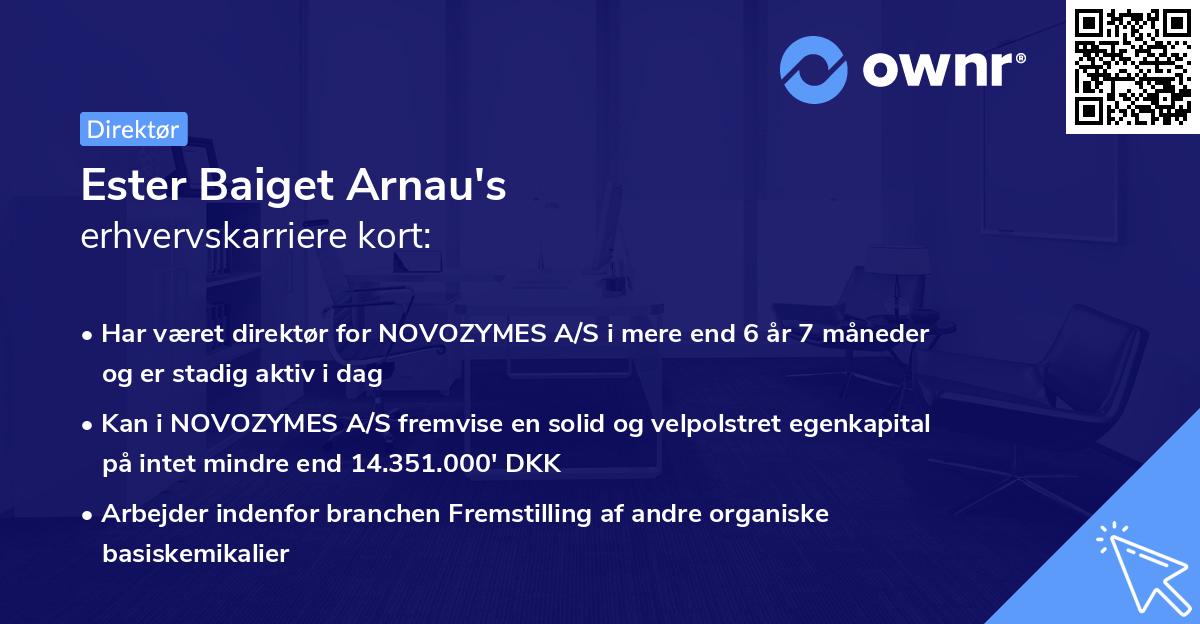 Ester Baiget Arnau's erhvervskarriere kort