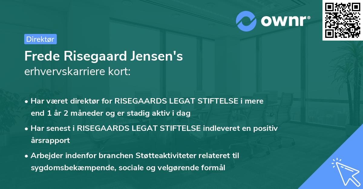 Frede Risegaard Jensen's erhvervskarriere kort