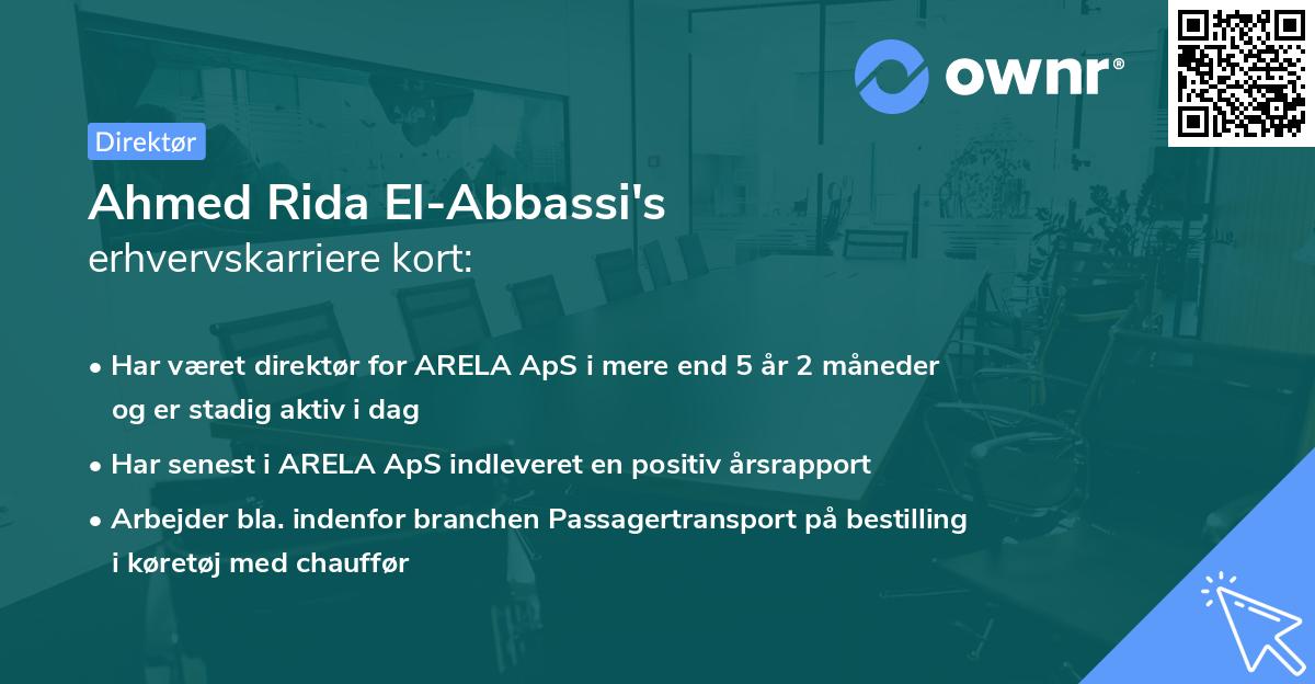 Ahmed Rida El-Abbassi's erhvervskarriere kort