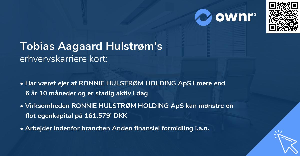 Tobias Aagaard Hulstrøm's erhvervskarriere kort