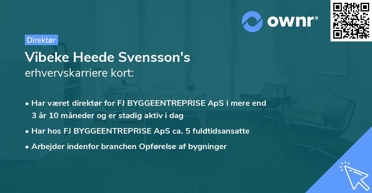 Vibeke Heede Svensson's erhvervskarriere kort