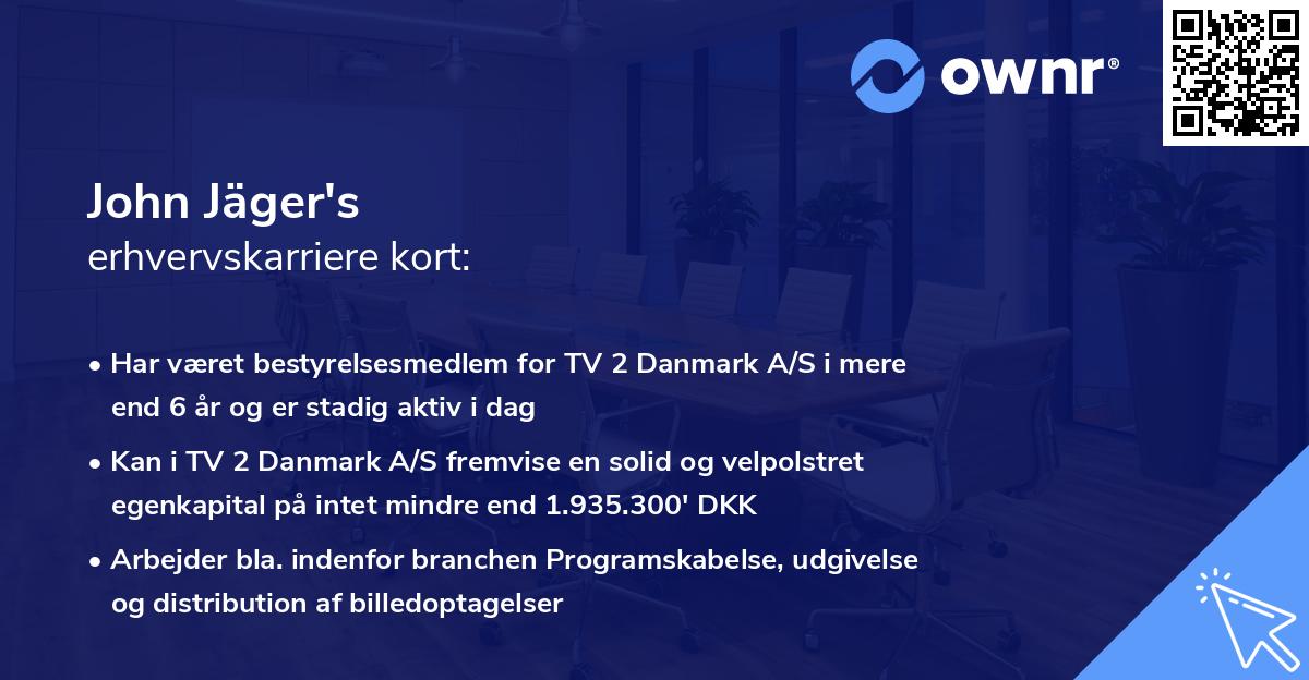 John Jäger's erhvervskarriere kort
