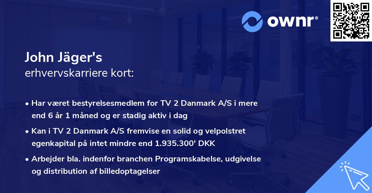 John Jäger's erhvervskarriere kort